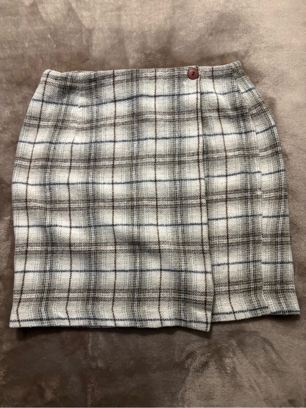 Streetwear Skirt Women’s Size 9 Cream/Brown Plaid Mini Skirt